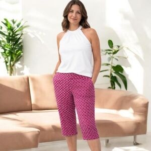 Worthington Pink Patterned Women's Capris Sz 14